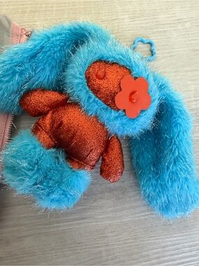 Juju Keychain - Blue Fur with Sparkling Red Body